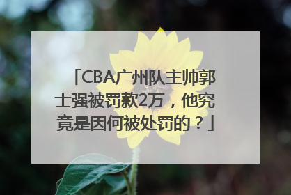 CBA广州队主帅郭士强被罚款2万，他究竟是因何被处罚的？